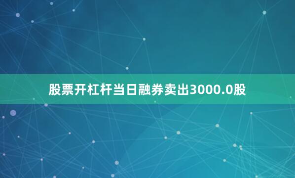 股票开杠杆当日融券卖出3000.0股